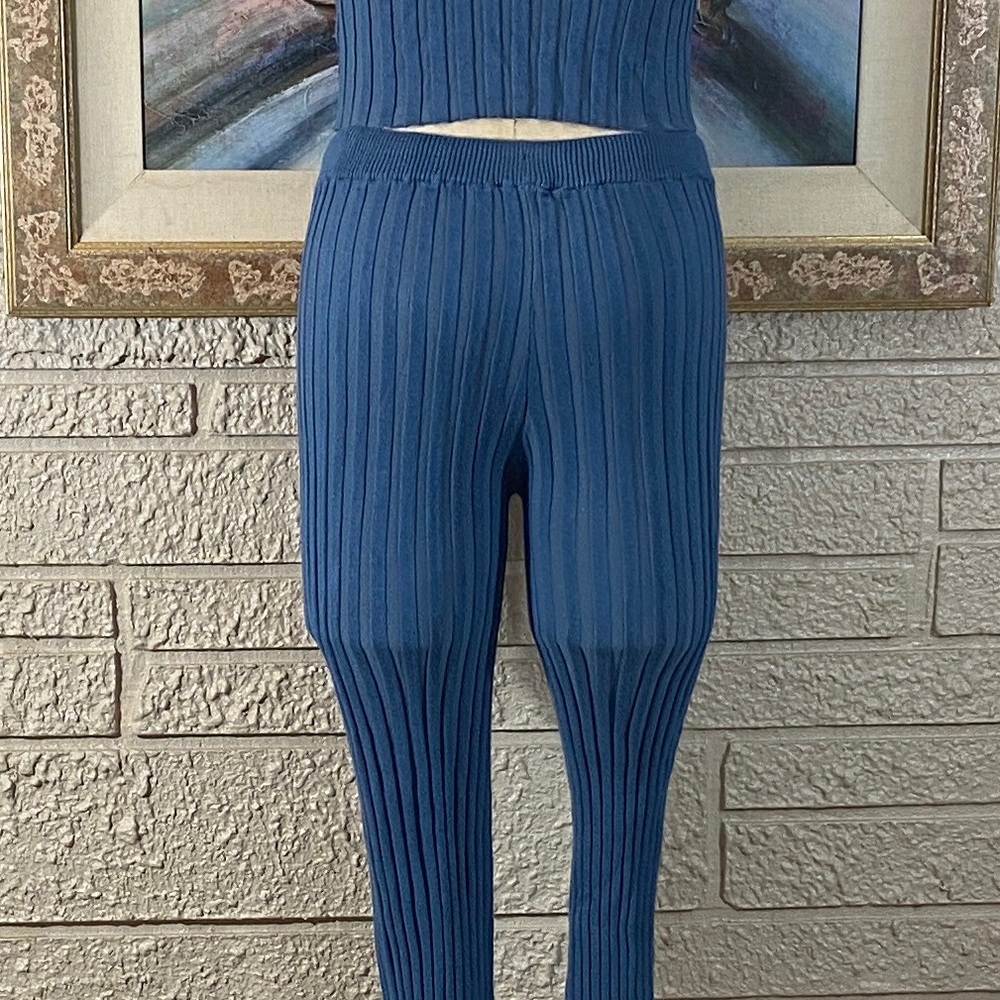 Pink Rose 2pc Ribbed Knit Tank & Pants Set - Picture 10 of 12